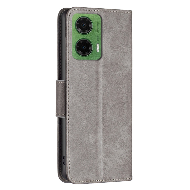 For Motorola Moto G35 Lambskin Texture Pure Color Flip Leather Phone Case