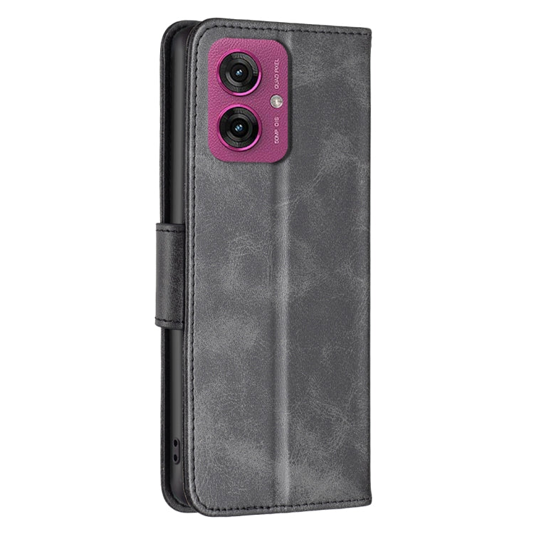 For Motorola Moto G55 Lambskin Texture Pure Color Flip Leather Phone Case
