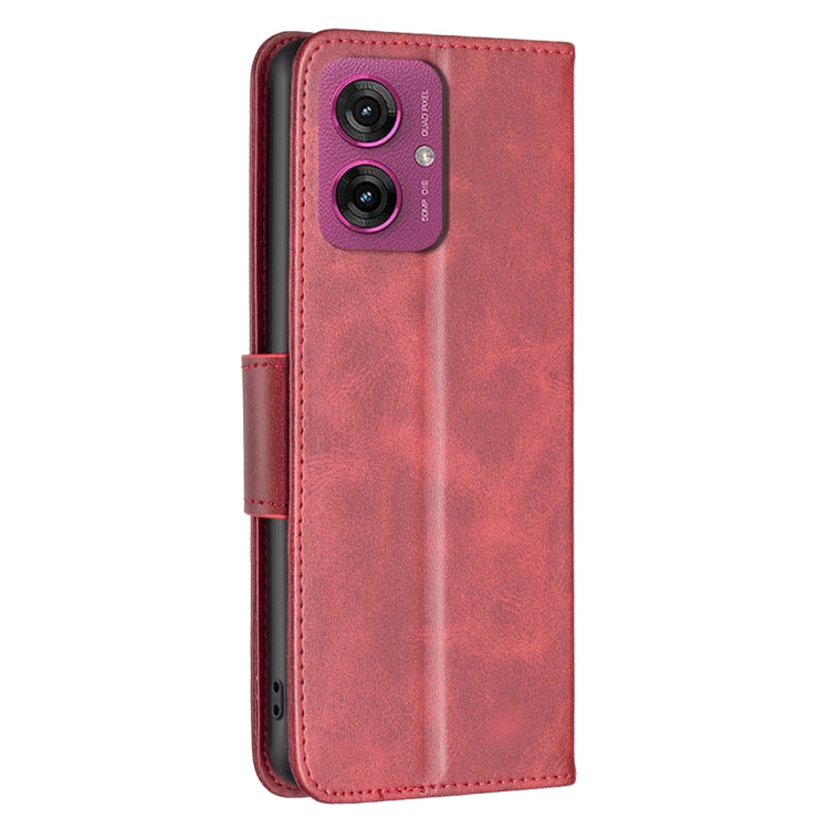For Motorola Moto G55 Lambskin Texture Pure Color Flip Leather Phone Case