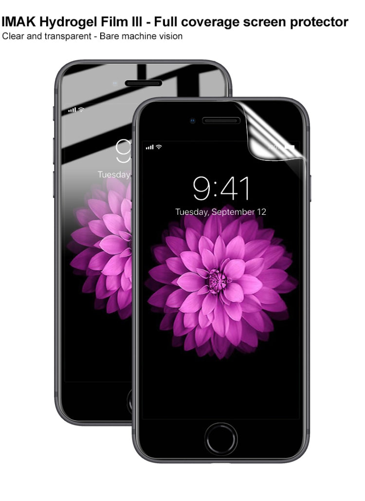 For iPhone SE 2020 2pcs IMAK Hydrogel Film III Full Coverage Screen Protector