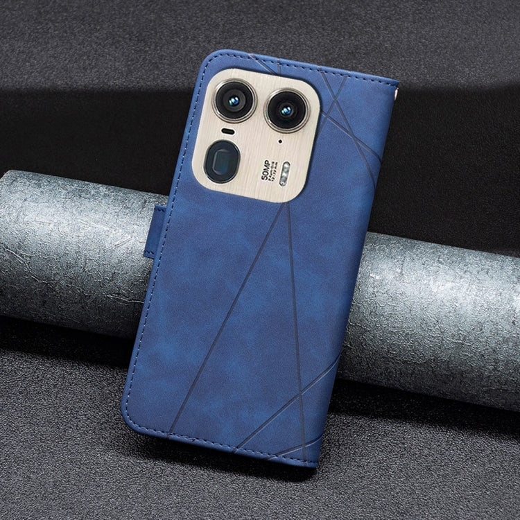 For Motorola Edge 50 Ultra Magnetic Buckle Rhombus Texture Leather Phone Case