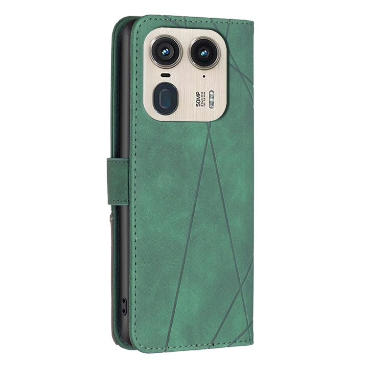 For Motorola Edge 50 Ultra Magnetic Buckle Rhombus Texture Leather Phone Case