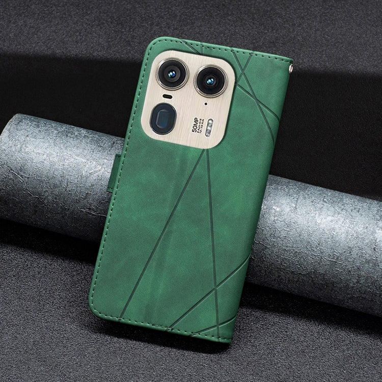 For Motorola Edge 50 Ultra Magnetic Buckle Rhombus Texture Leather Phone Case