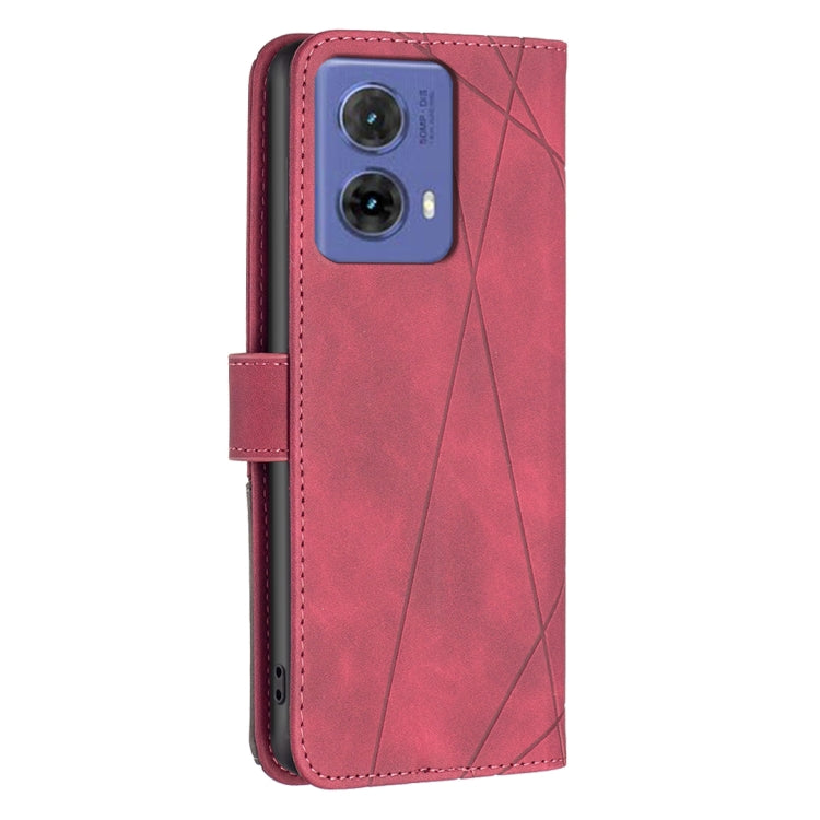 For Motorola Moto G85 Magnetic Buckle Rhombus Texture Leather Phone Case