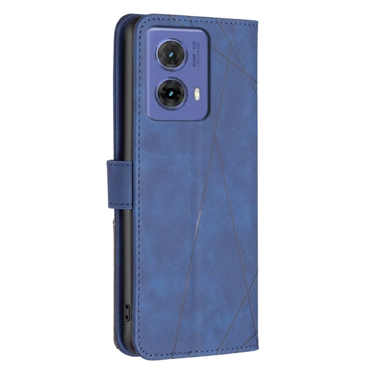 For Motorola Moto G85 Magnetic Buckle Rhombus Texture Leather Phone Case