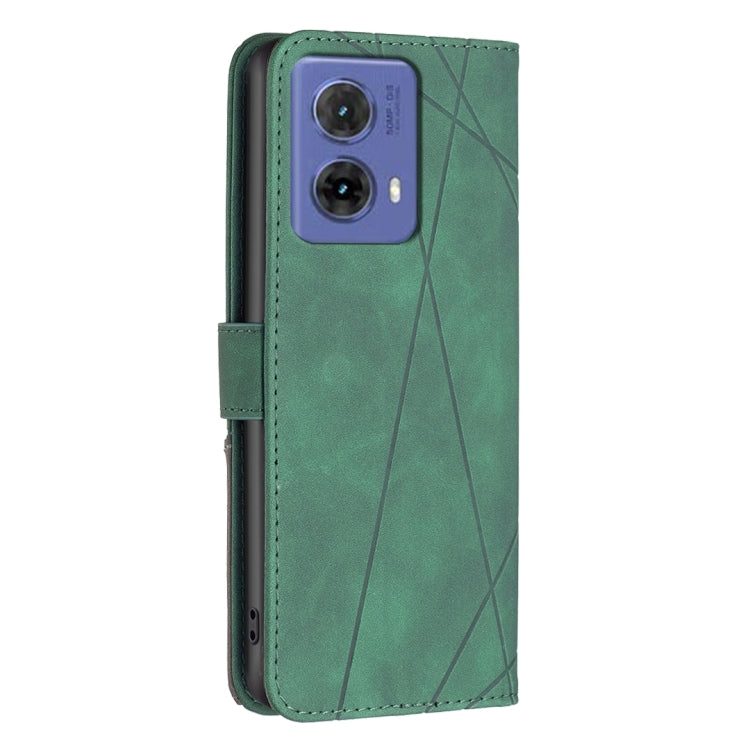 For Motorola Moto G85 Magnetic Buckle Rhombus Texture Leather Phone Case