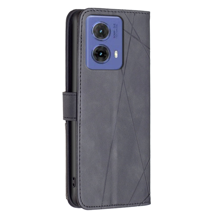 For Motorola Moto G85 Magnetic Buckle Rhombus Texture Leather Phone Case