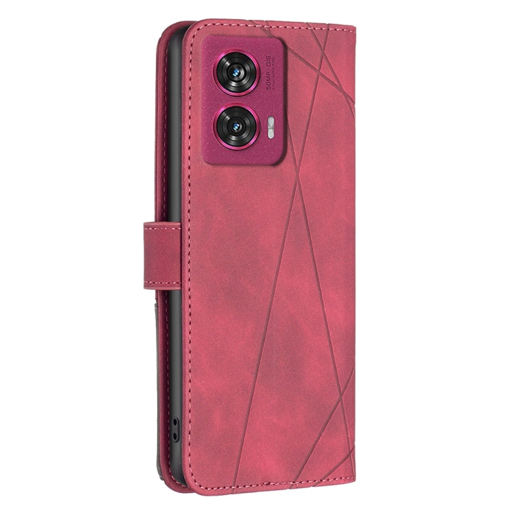 For Motorola Edge 50 Fusion Magnetic Buckle Rhombus Texture Leather Phone Case