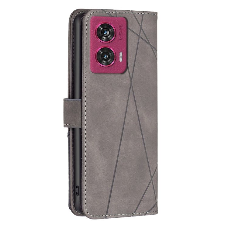 For Motorola Edge 50 Fusion Magnetic Buckle Rhombus Texture Leather Phone Case