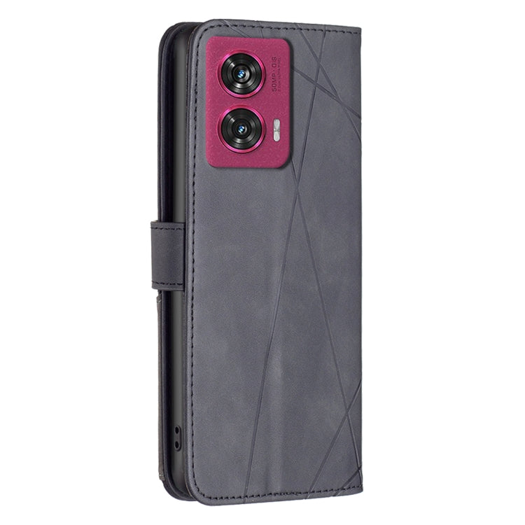 For Motorola Edge 50 Fusion Magnetic Buckle Rhombus Texture Leather Phone Case