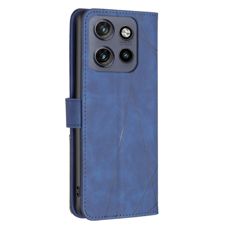 For Motorola Edge 50 Neo Magnetic Buckle Rhombus Texture Leather Phone Case