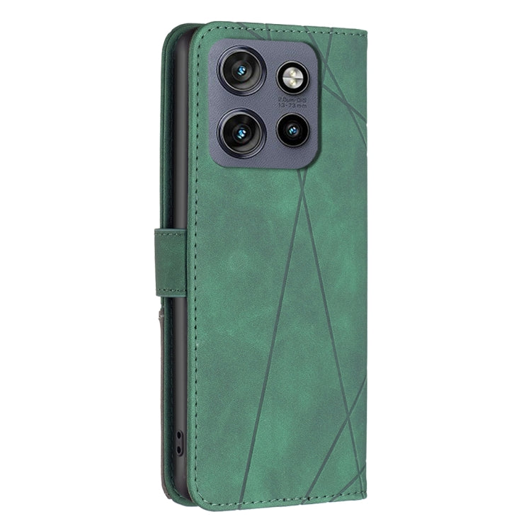 For Motorola Edge 50 Neo Magnetic Buckle Rhombus Texture Leather Phone Case