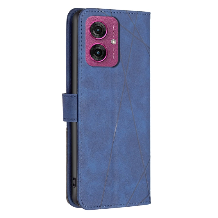 For Motorola Moto G55 Magnetic Buckle Rhombus Texture Leather Phone Case