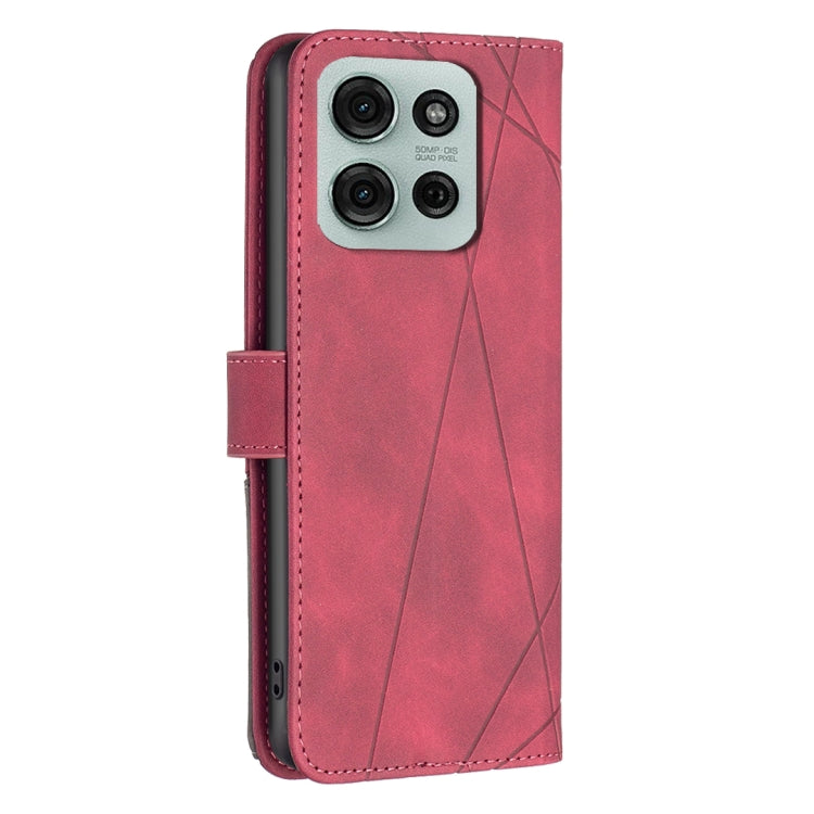 For Motorola Moto G75 5G Magnetic Buckle Rhombus Texture Leather Phone Case