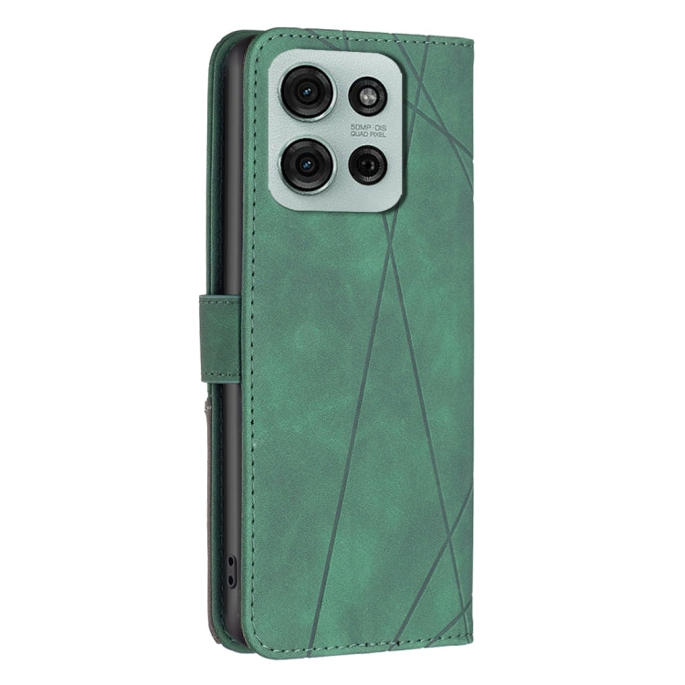 For Motorola Moto G75 5G Magnetic Buckle Rhombus Texture Leather Phone Case