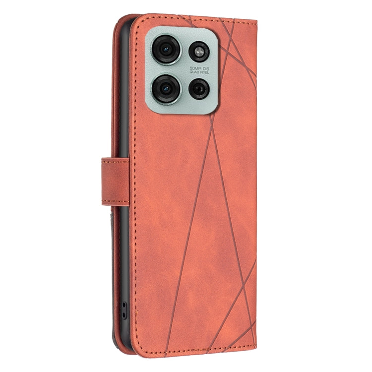 For Motorola Moto G75 5G Magnetic Buckle Rhombus Texture Leather Phone Case