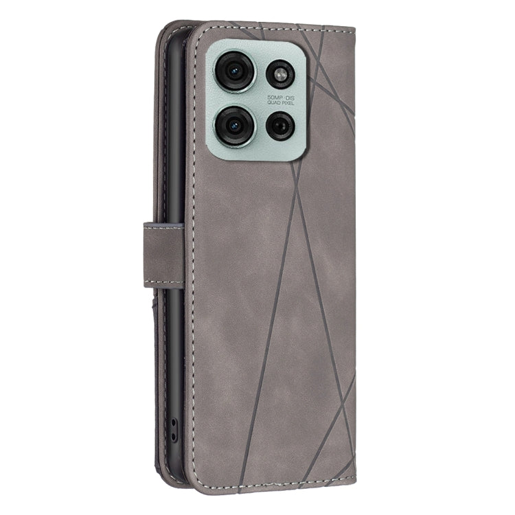 For Motorola Moto G75 5G Magnetic Buckle Rhombus Texture Leather Phone Case