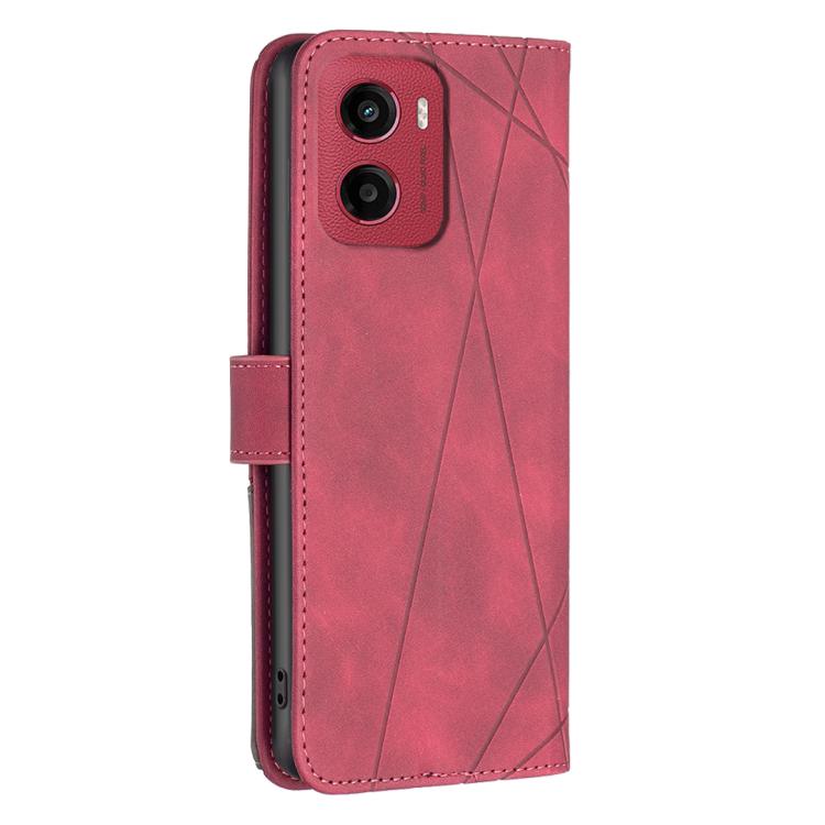 For Motorola Moto G05 Magnetic Buckle Rhombus Texture Leather Phone Case