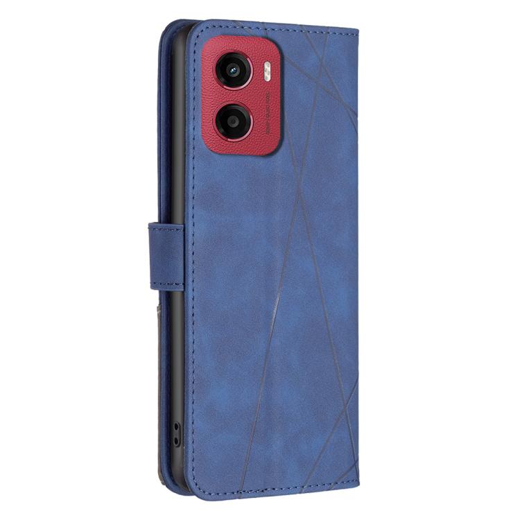 For Motorola Moto G05 Magnetic Buckle Rhombus Texture Leather Phone Case