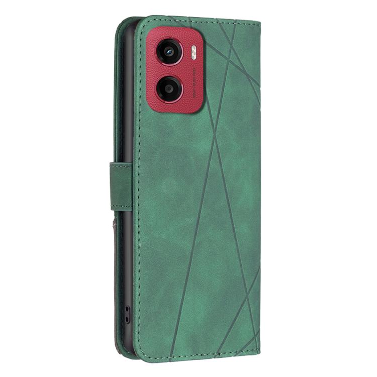 For Motorola Moto G05 Magnetic Buckle Rhombus Texture Leather Phone Case