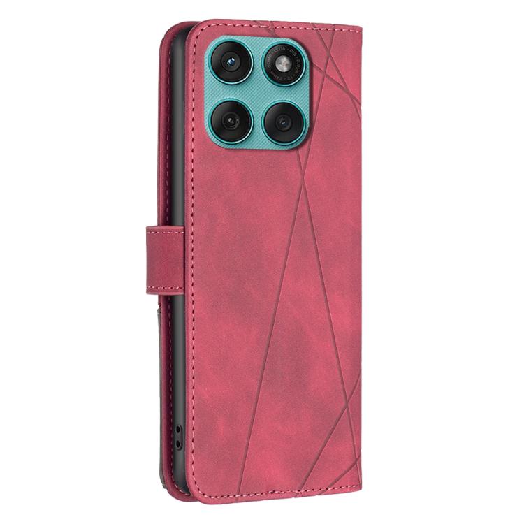 For Motorola Edge 60 Fusion Magnetic Buckle Rhombus Texture Leather Phone Case