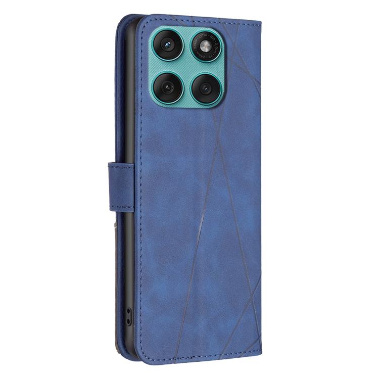 For Motorola Edge 60 Fusion Magnetic Buckle Rhombus Texture Leather Phone Case