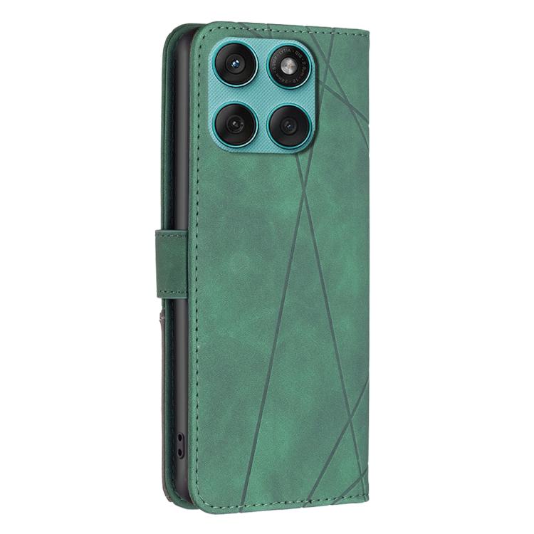 For Motorola Edge 60 Fusion Magnetic Buckle Rhombus Texture Leather Phone Case