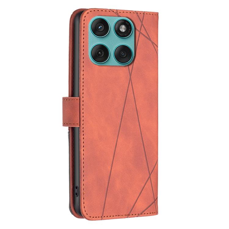 For Motorola Edge 60 Fusion Magnetic Buckle Rhombus Texture Leather Phone Case