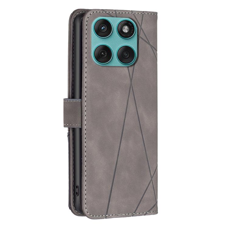 For Motorola Edge 60 Fusion Magnetic Buckle Rhombus Texture Leather Phone Case