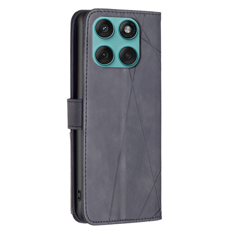 For Motorola Edge 60 Fusion Magnetic Buckle Rhombus Texture Leather Phone Case