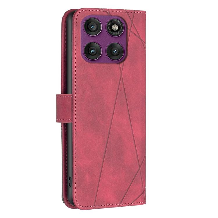 For Motorola Edge 60 Pro Magnetic Buckle Rhombus Texture Leather Phone Case
