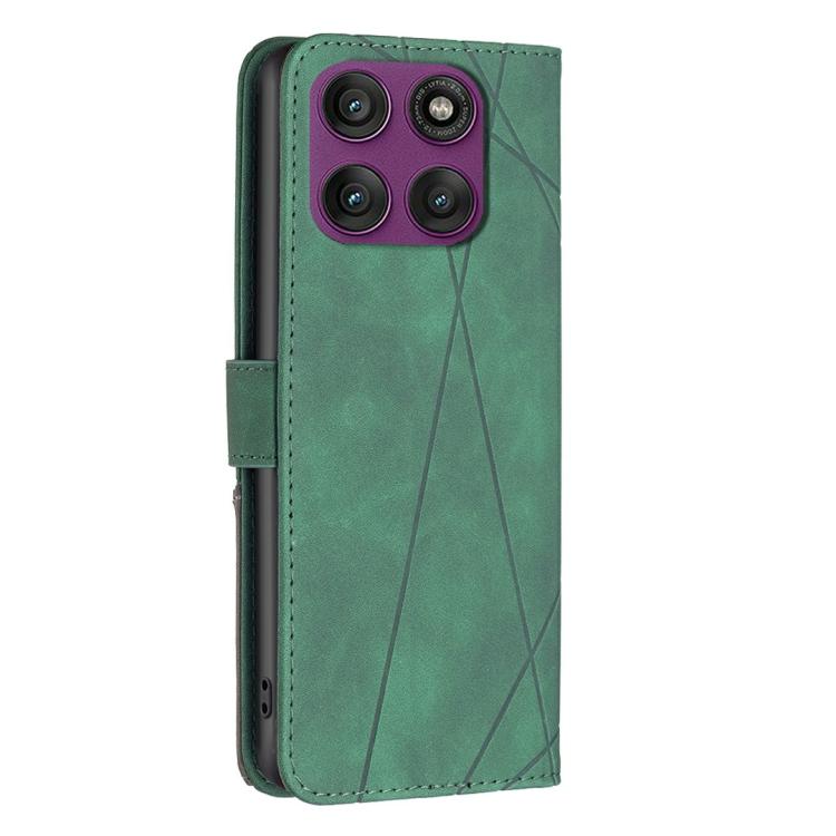 For Motorola Edge 60 Pro Magnetic Buckle Rhombus Texture Leather Phone Case