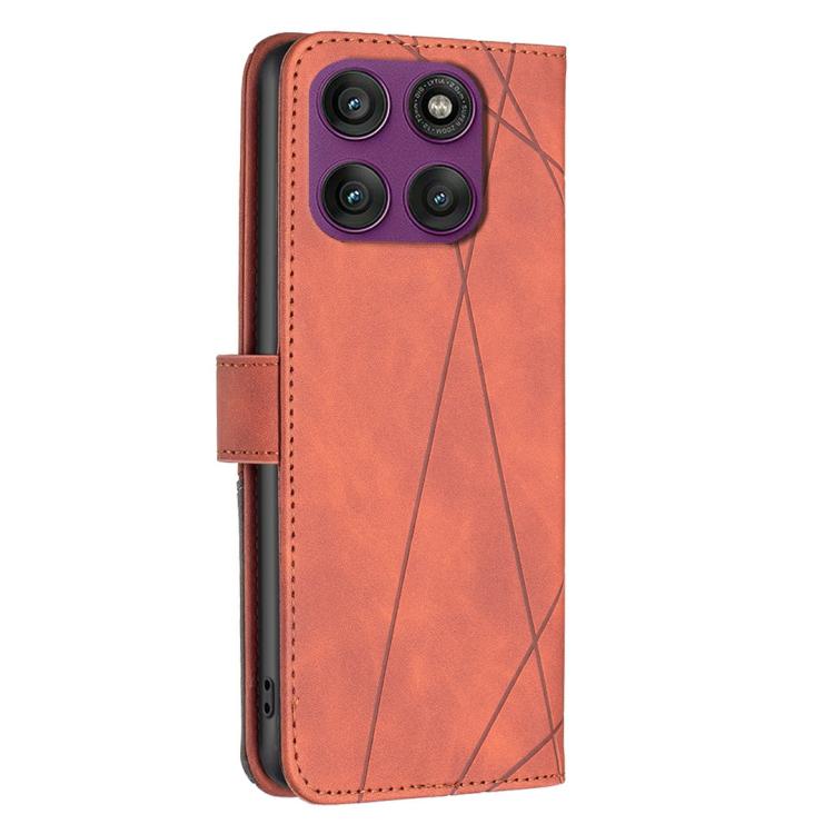 For Motorola Edge 60 Pro Magnetic Buckle Rhombus Texture Leather Phone Case