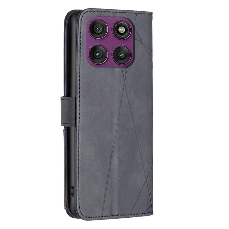 For Motorola Edge 60 Pro Magnetic Buckle Rhombus Texture Leather Phone Case