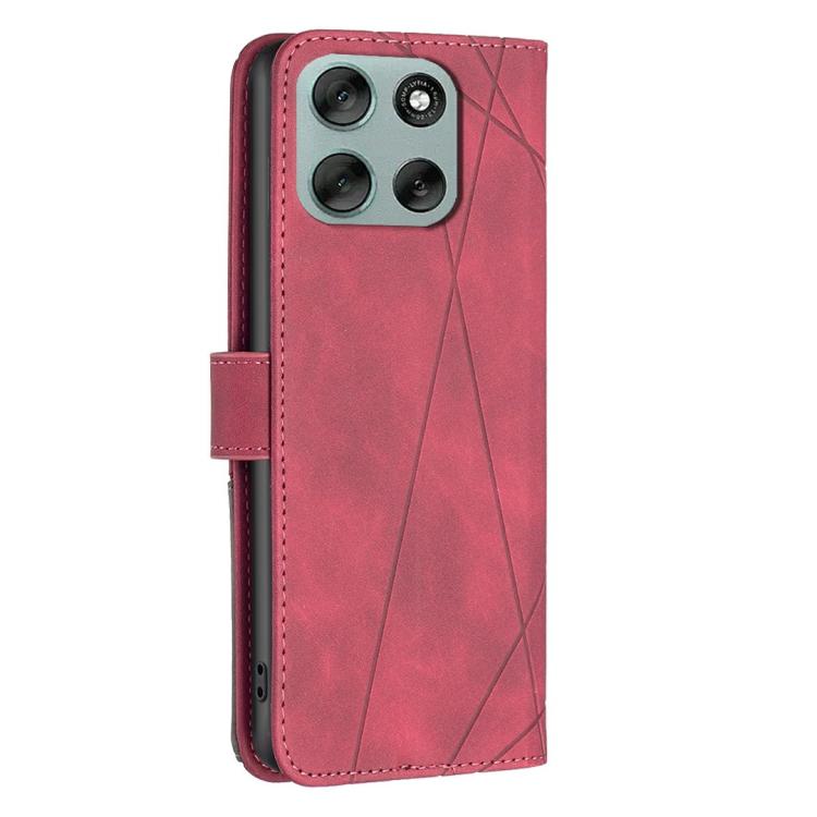 For Motorola Moto G56 5G Magnetic Buckle Rhombus Texture Leather Phone Case