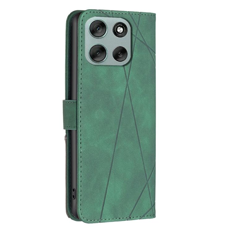 For Motorola Moto G56 5G Magnetic Buckle Rhombus Texture Leather Phone Case