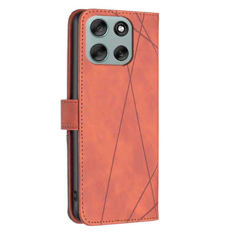 For Motorola Moto G56 5G Magnetic Buckle Rhombus Texture Leather Phone Case