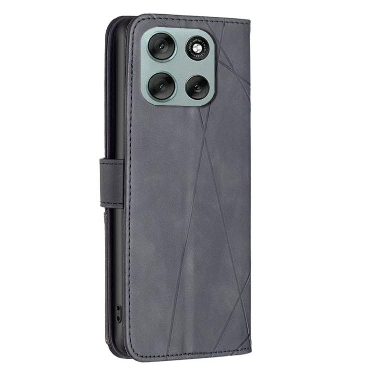 For Motorola Moto G56 5G Magnetic Buckle Rhombus Texture Leather Phone Case