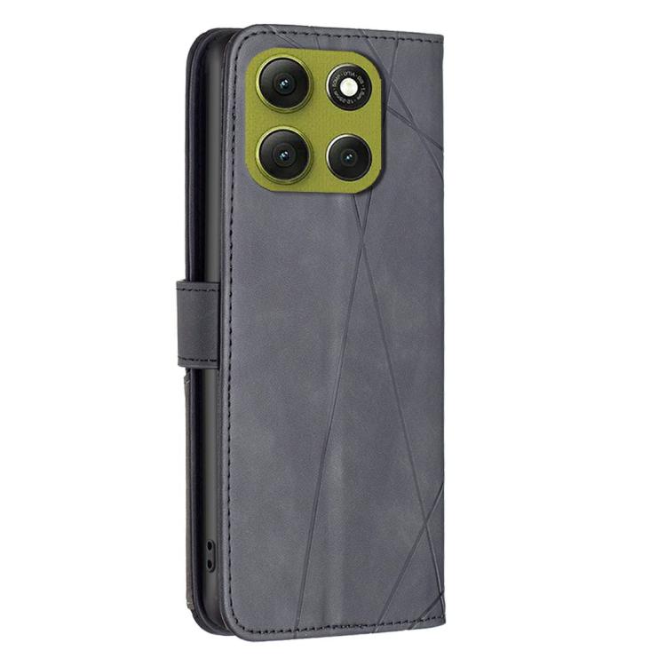 For Motorola Moto G86 5G Magnetic Buckle Rhombus Texture Leather Phone Case