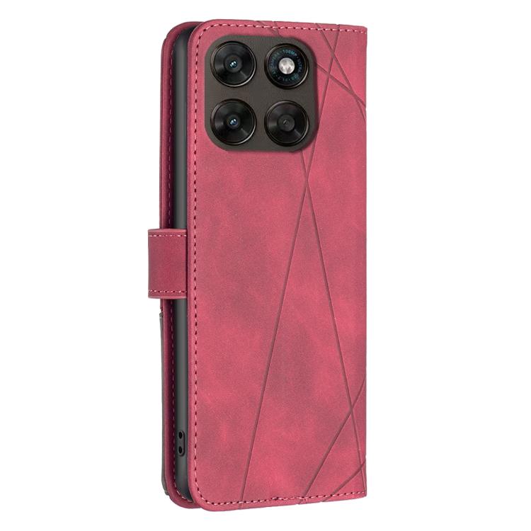 For Motorola Moto G67 5G / G77 5G Magnetic Buckle Rhombus Texture Leather Phone Case
