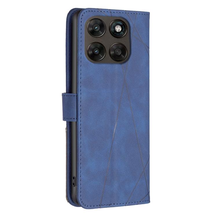 For Motorola Moto G67 5G / G77 5G Magnetic Buckle Rhombus Texture Leather Phone Case