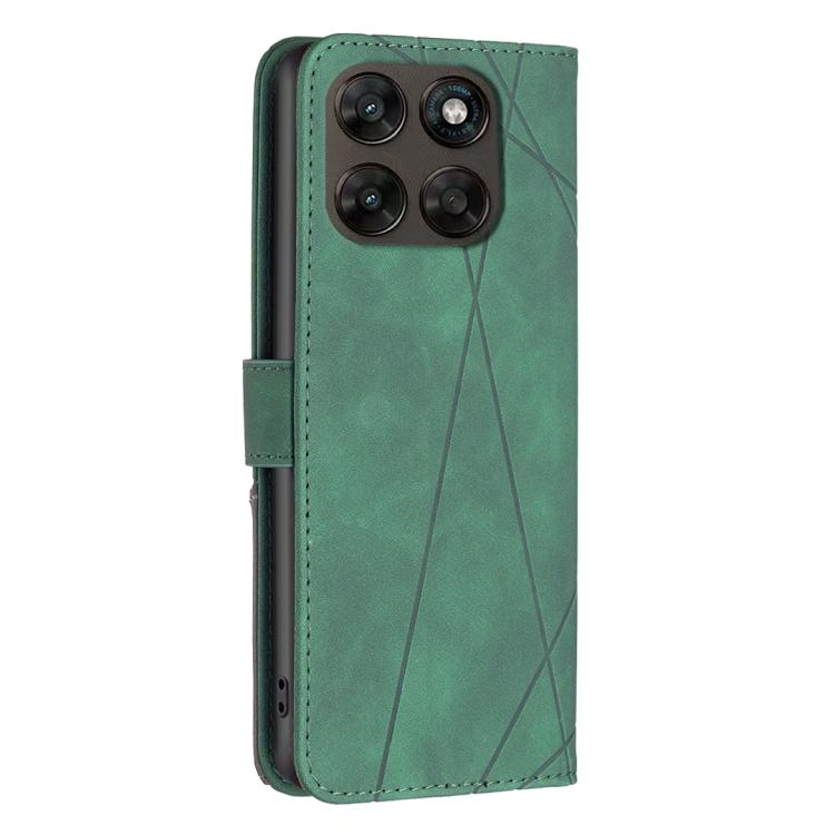 For Motorola Moto G67 5G / G77 5G Magnetic Buckle Rhombus Texture Leather Phone Case