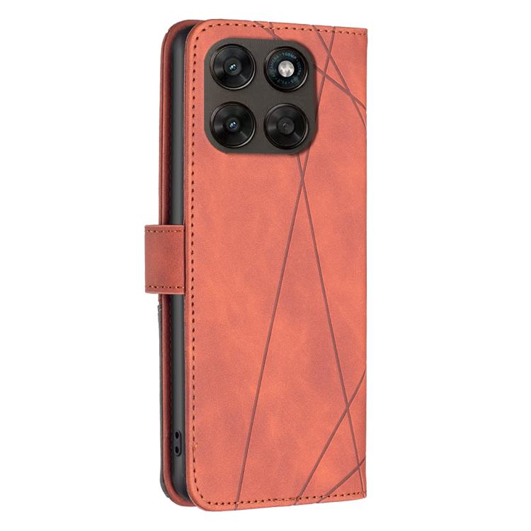 For Motorola Moto G67 5G / G77 5G Magnetic Buckle Rhombus Texture Leather Phone Case
