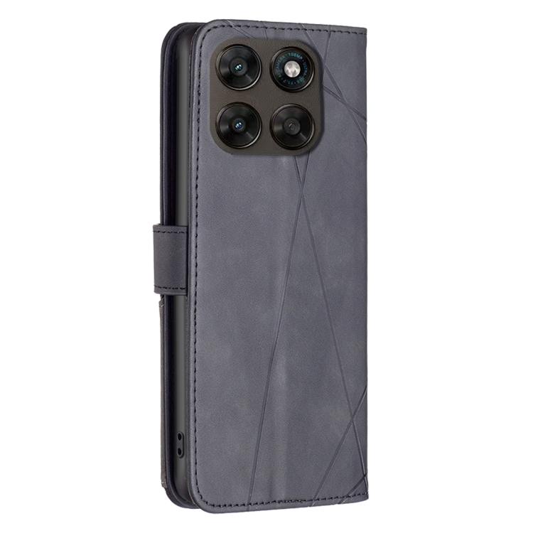 For Motorola Moto G67 5G / G77 5G Magnetic Buckle Rhombus Texture Leather Phone Case