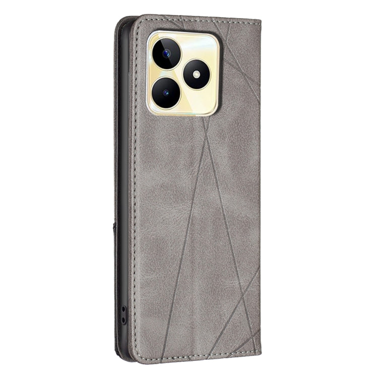 For Realme C53 Rhombus Texture Leather Phone Case