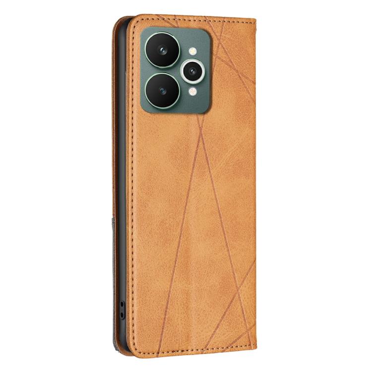 For Realme 15 5G Rhombus Texture Leather Phone Case