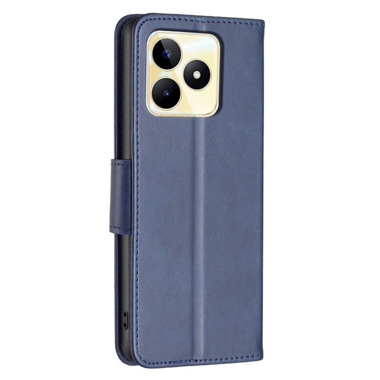 For Realme C53 Lambskin Texture Pure Color Flip Leather Phone Case