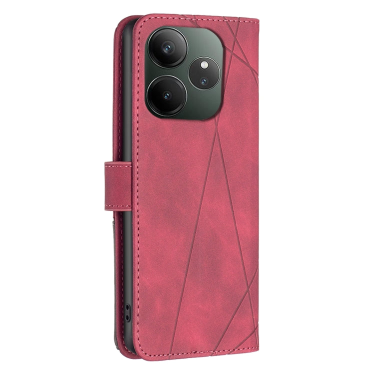 For Realme GT 6 / GT 6T Magnetic Buckle Rhombus Texture Leather Phone Case