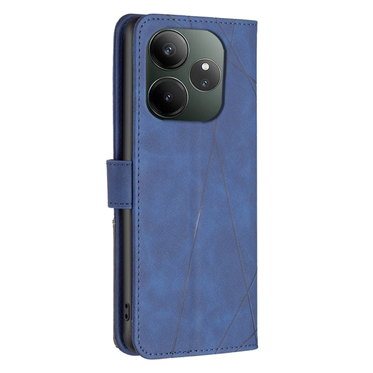 For Realme GT 6 / GT 6T Magnetic Buckle Rhombus Texture Leather Phone Case