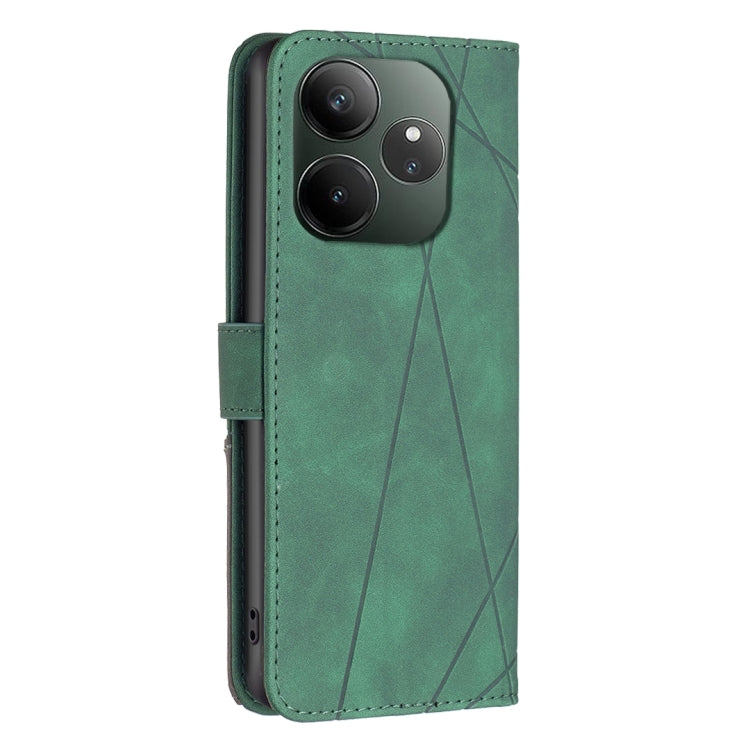 For Realme GT 6 / GT 6T Magnetic Buckle Rhombus Texture Leather Phone Case